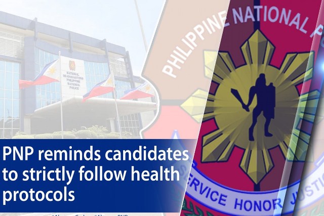 PNP reminds candidates to strictly follow health protocols