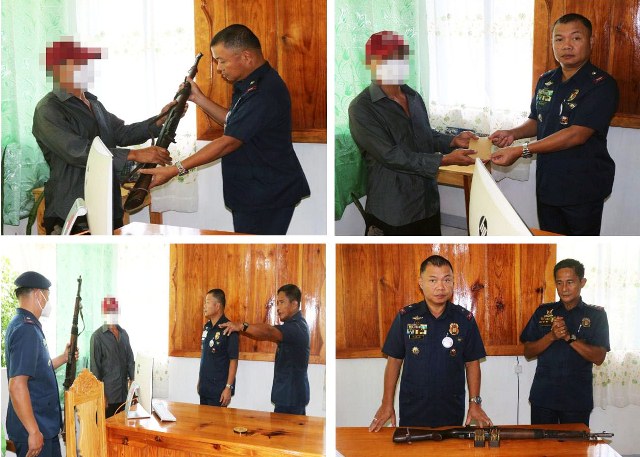 Former member of KLG formally surrendered to the authorities in Camp Geronimo Montes, Bontoc