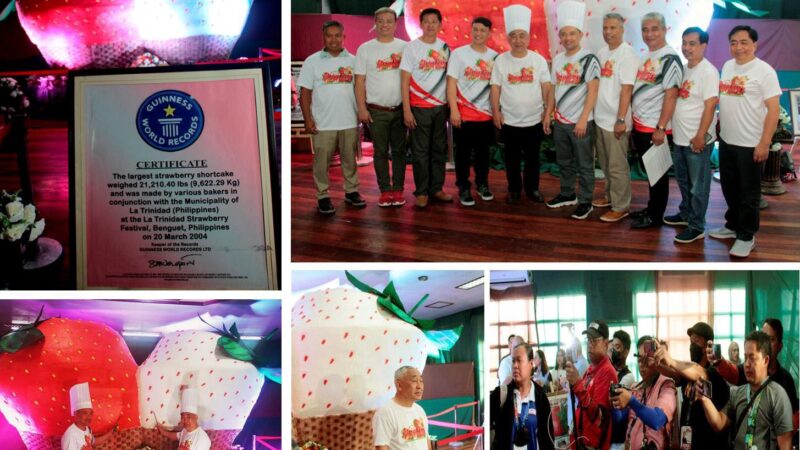 Guinness World Record remains the largest Strawberry shortcake in La Trinidad, Benguet