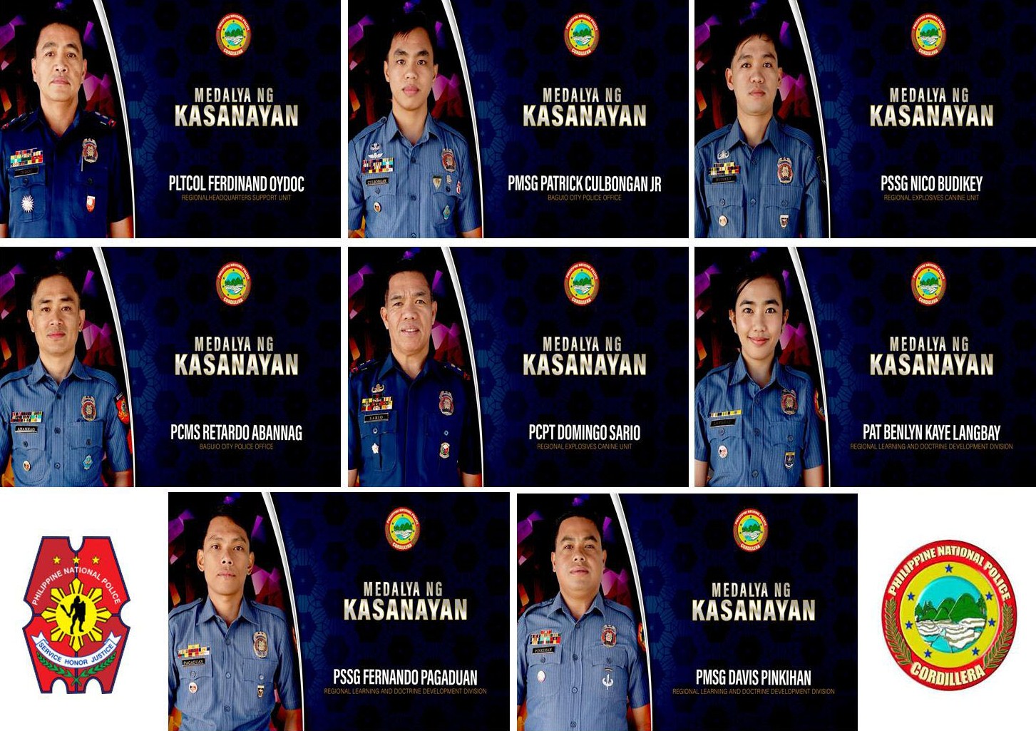 PRO COR AWARDED 8 POLICE OFFICERS WITH MEDALYA NG KASANAYAN