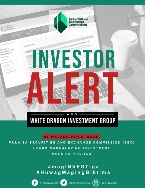 SEC INVESTOR ALERT – WHITE DRAGON INVESTMENT GROUP