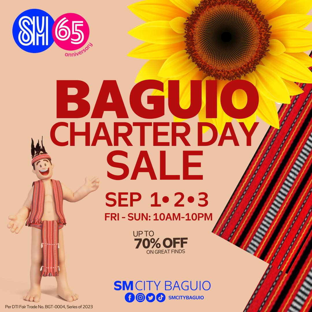 Shop at SM City Baguio’s Baguio Charter Day Sale and save up to 70% off on great finds.