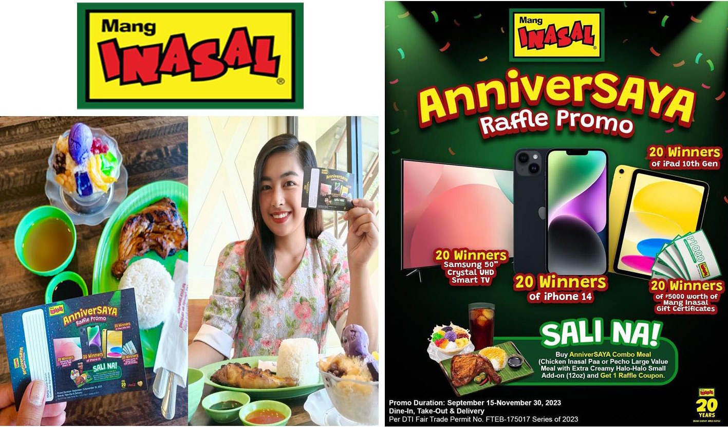 Mang Inasal celebrates 20 years with biggest-ever AnniverSAYA Raffle Promo