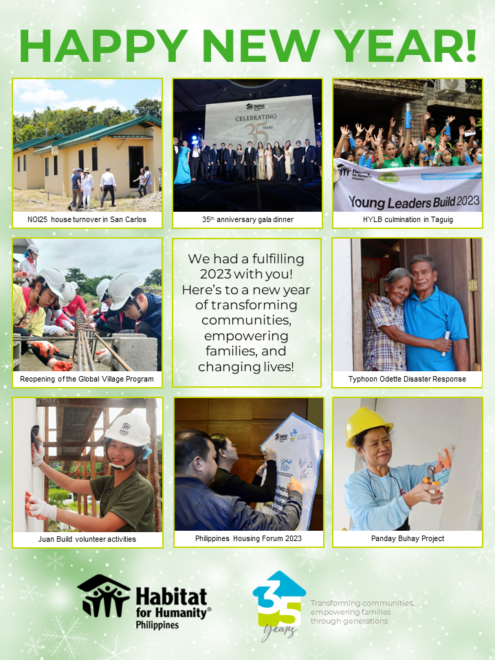 Thank you for a fulfilling year of building homes and hope with us!