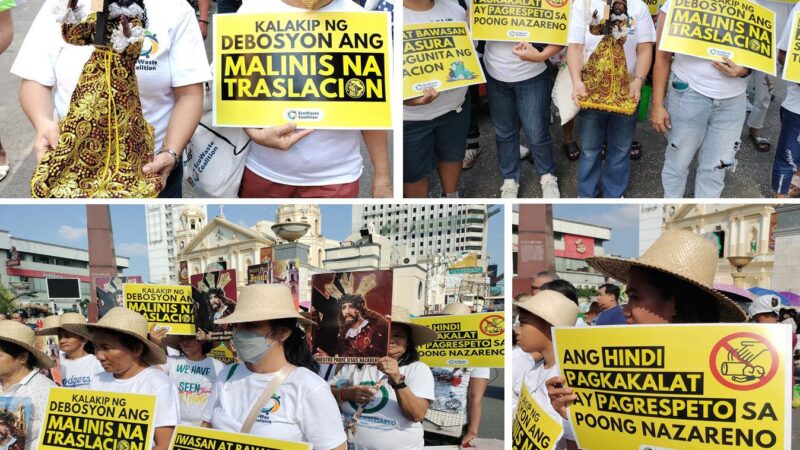 EcoWaste Coalition: “Kalakip ng Debosyon ang Malinis na Traslacion” (Group appeals to Black Nazarene devotees not to leave any litter behind)