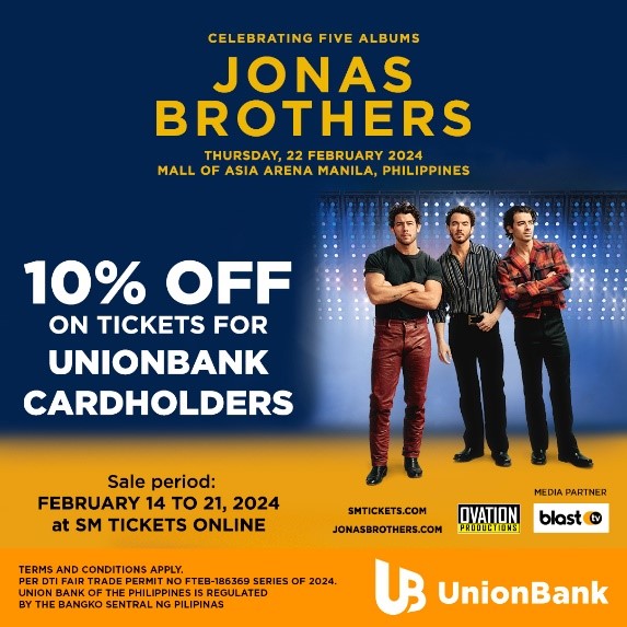 Get 10% Off on Your ‘Jonas Brothers: Celebrating Five Albums’ Tickets with UnionBank