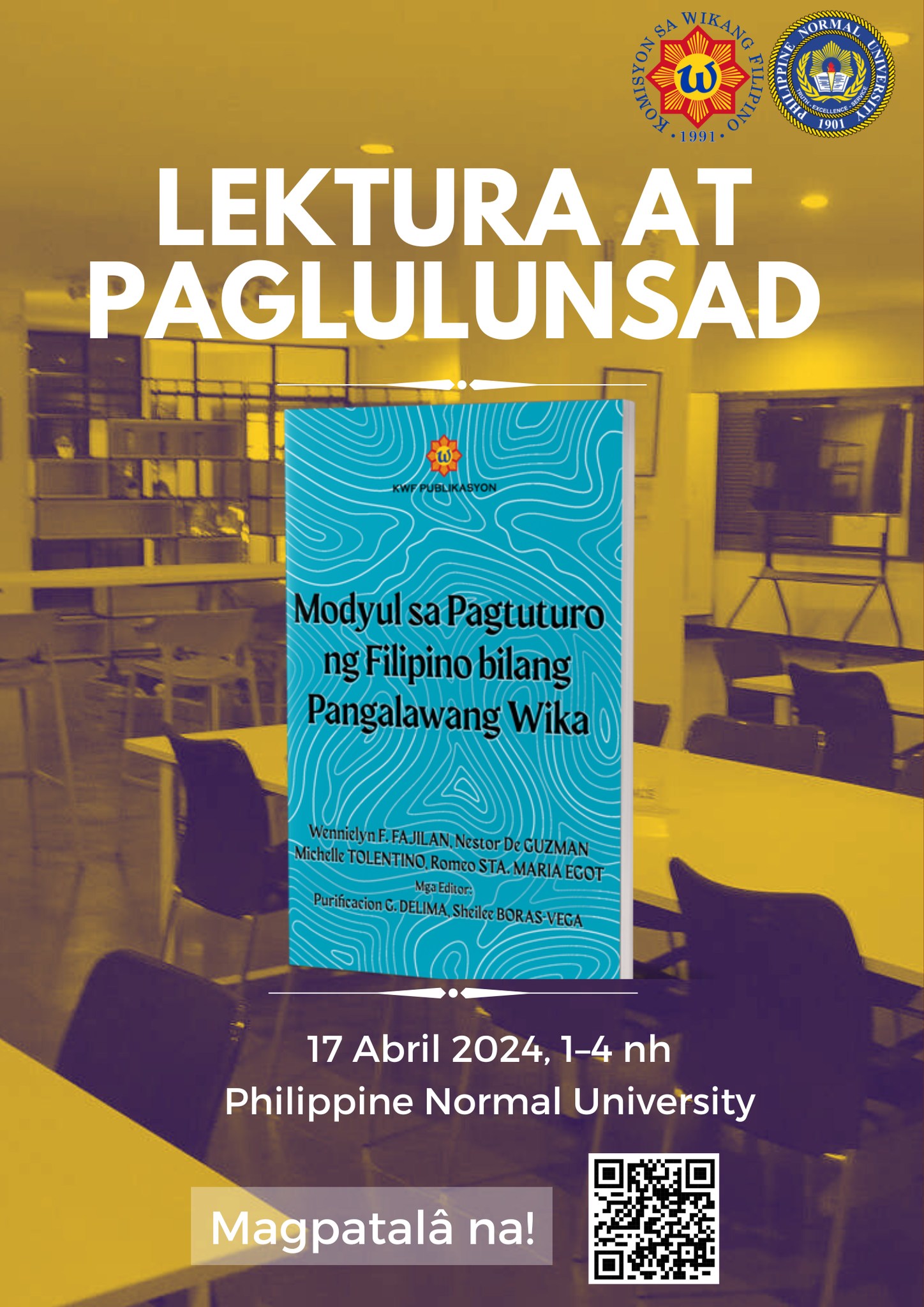 Modyul Para sa Pagtuturo ng Filipino Bilang Pangalawang Wika, tampok sa paglulunsad at lektura sa 17 Abril sa PNU