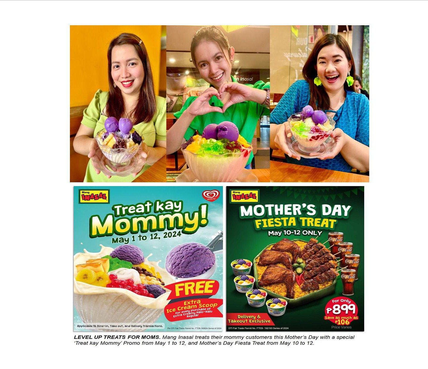 Mang Inasal gifts moms with free ice cream and Fiesta Treat this Mother’s Day