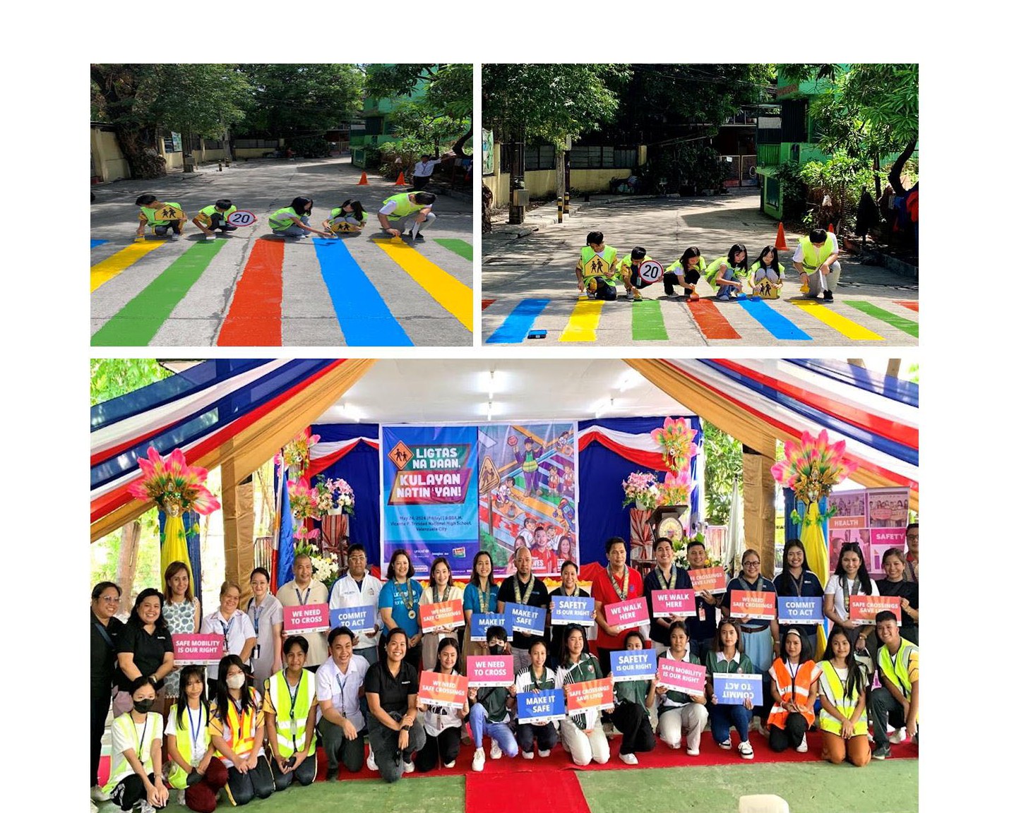 Valenzuela youth paint pedestrian lanes, call for safer roads