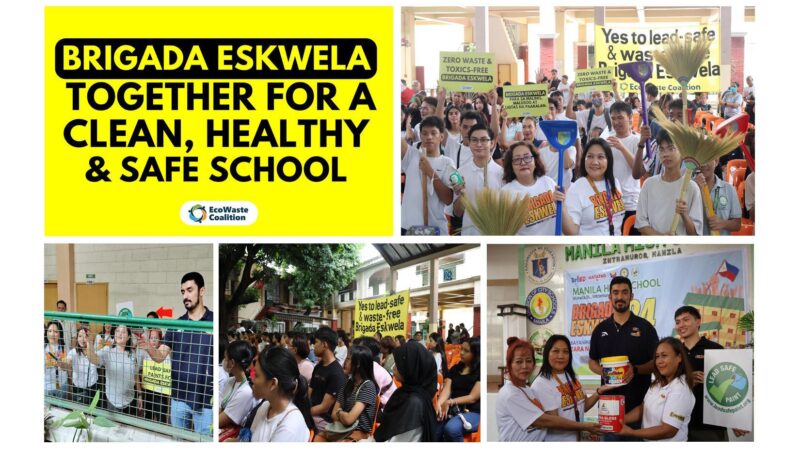EcoWaste Coalition Helps Out in MHS Brigada Eskwela, Pushes for Zero Waste and Non-Toxic Cleanup