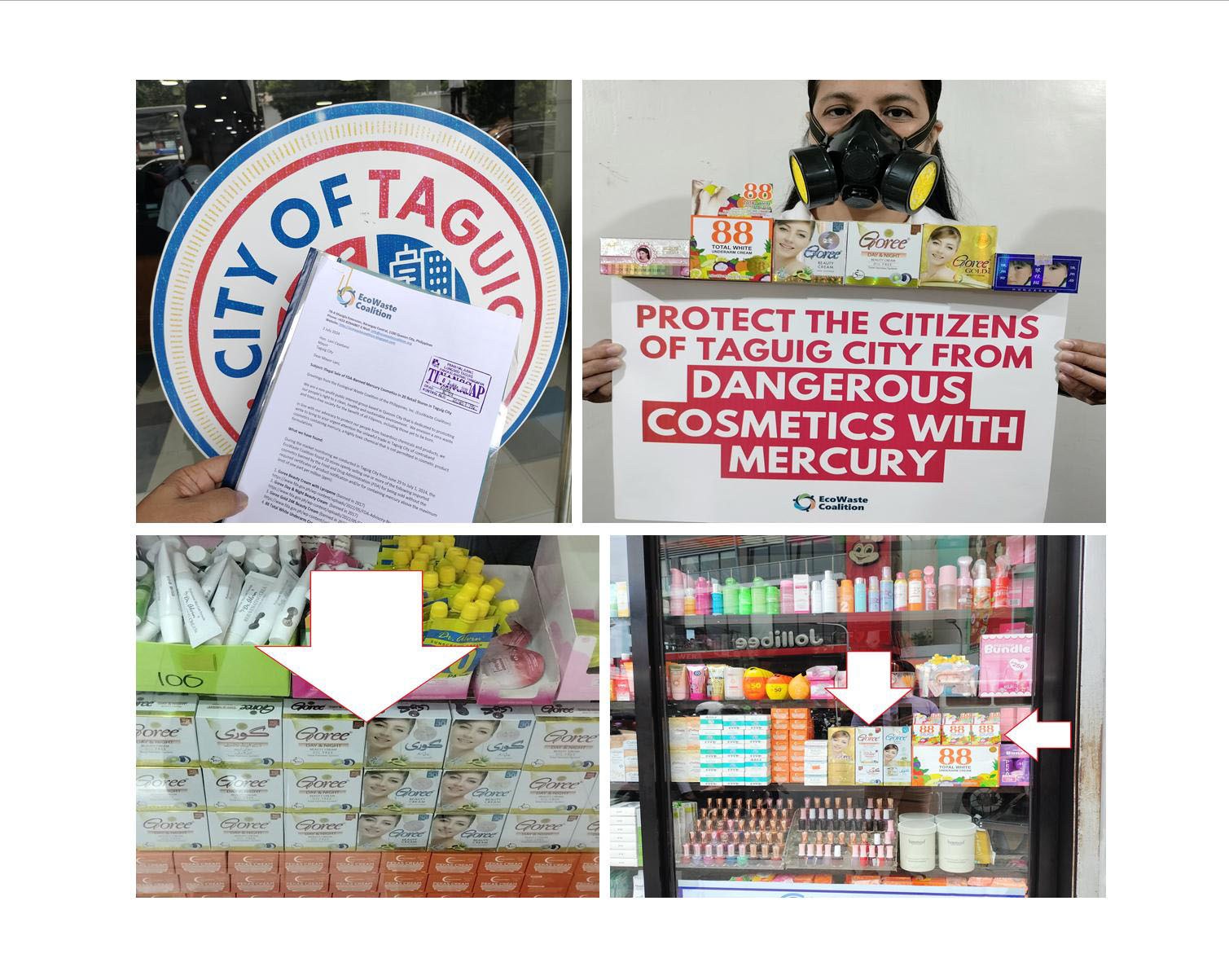 EcoWaste Coalition Tags 20 Stores in Taguig City for Selling Dangerous Cosmetics with Mercury