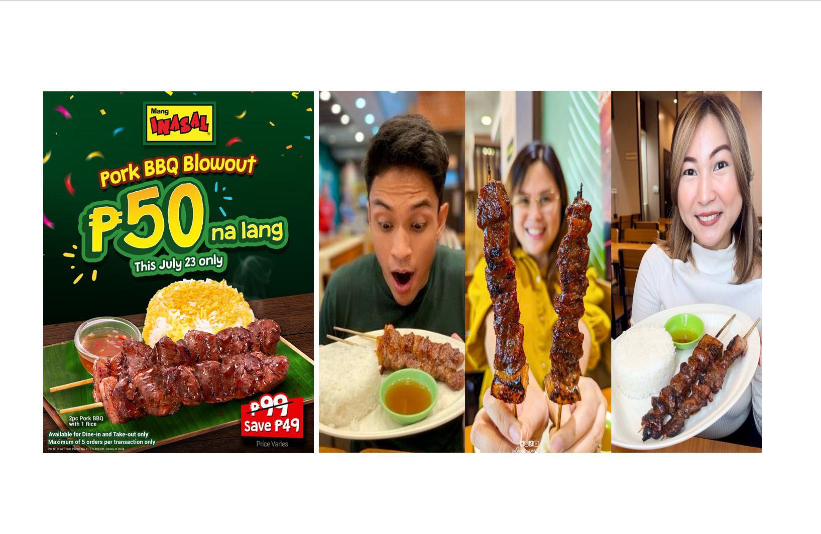 One Day Only: Mang Inasal celebrates ₱50 Pork BBQ Blowout this July 23