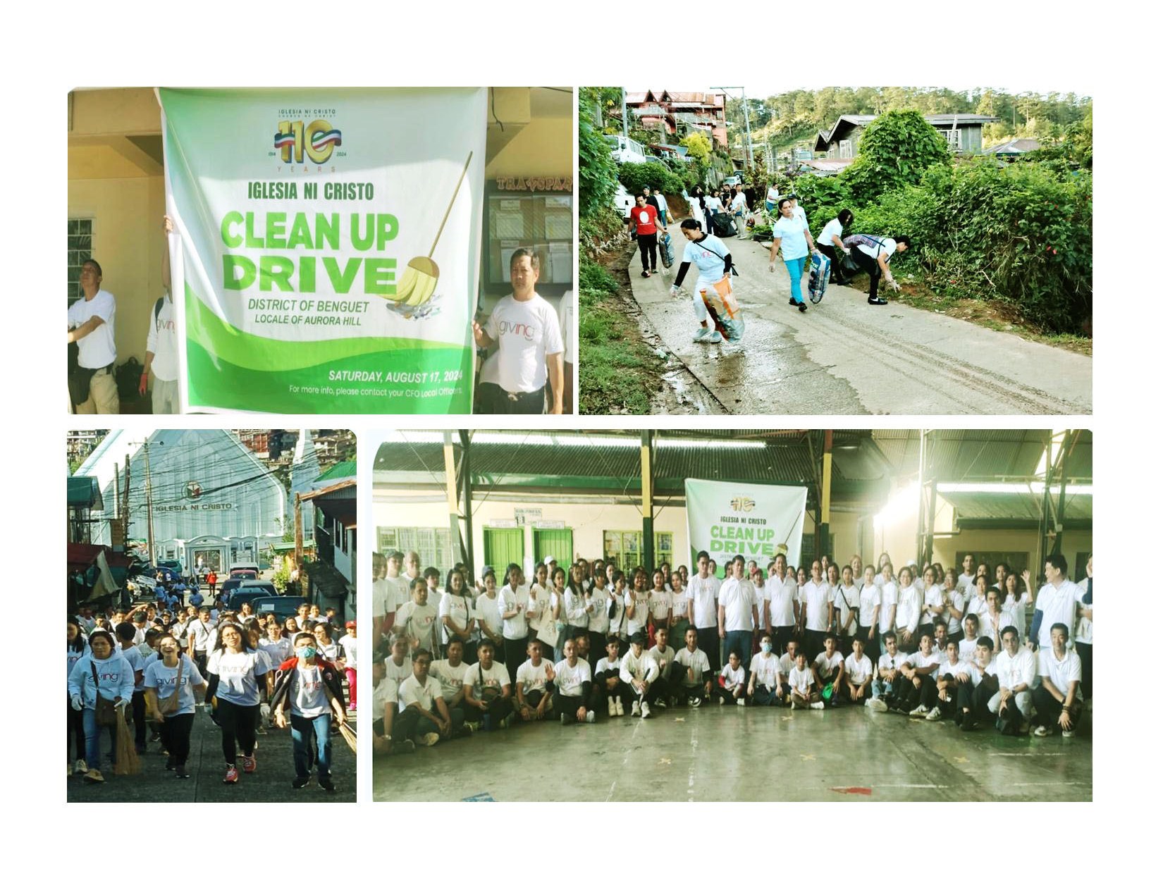 Members of the Iglesia Ni Cristo conducted a Clean-up Drive in different barangays in Baguio City