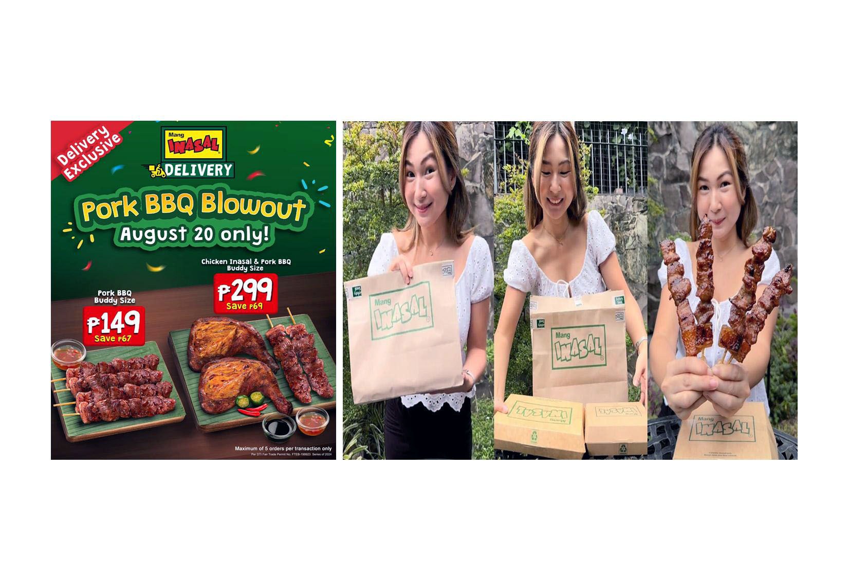 Score big savings this August 20: Mang Inasal treats delivery customers with a special Pork BBQ Blowout