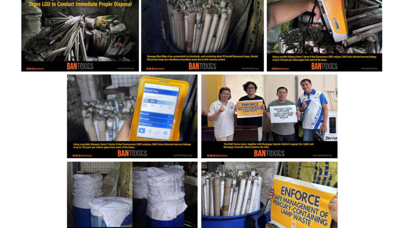 Toxic and Waste Watchdog Inspects Busted Lamp Stockpile in QC Barangay, Detects Mercury Leakage