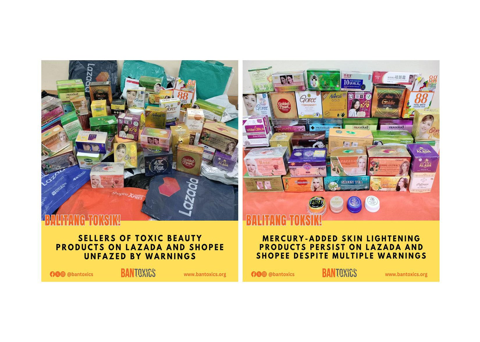 BAN Toxics Calls Out Lazada and Shopee for Allowing Hazardous Beauty Products to Remain on Sale