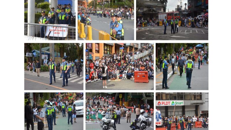 Top PNP PRO-CAR Officials conducted an ocular inspection and maintained public safety and security during the Panagbenga Festival