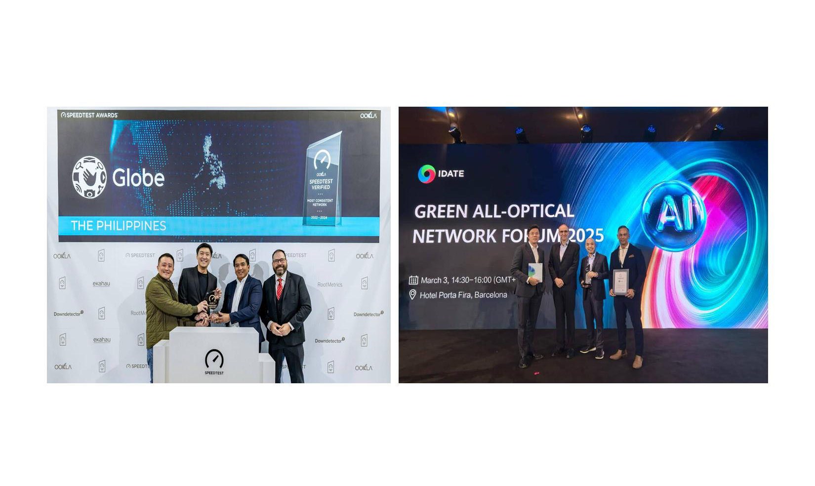 Globe recognized for network consistency, AI enablement at MWC